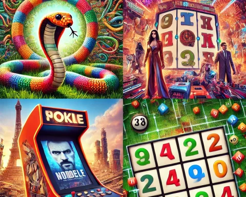 Here's the image showcasing a variety of online games ideal for study breaks, including representations of games like slither.io, Wordle, online pokies, and 2048.