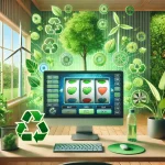 digital illustration showcasing eco-friendly online slot games